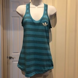 Adidas Original blue striped racer back tank top